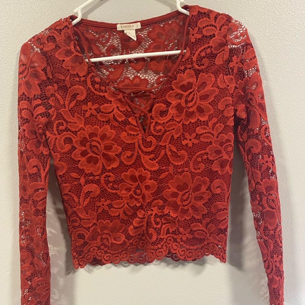 Red Lace Top